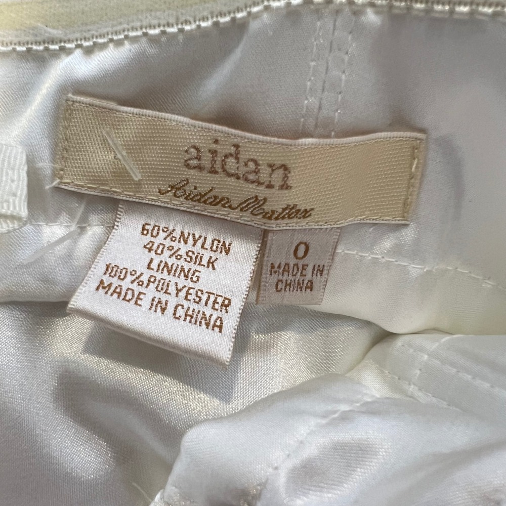 Aidan Mattox Ethereal Goddess Chiffon Gown Blue Porcelain Grecian Coastal Size 0 - Picture 10 of 13